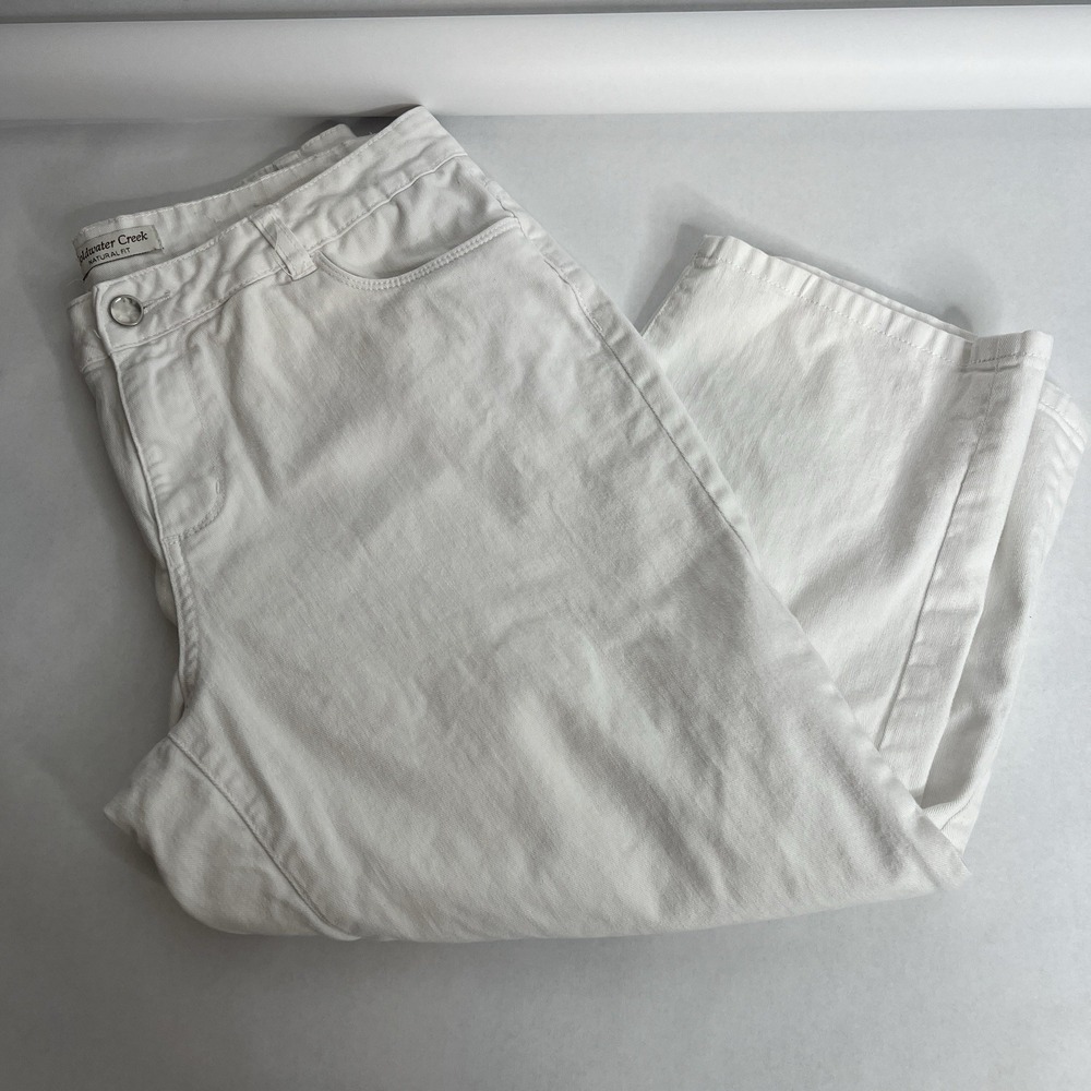 Coldwater Creek Cropped White Jeans‎ Natural Fit Capri Women's 12 Summer Cottage
